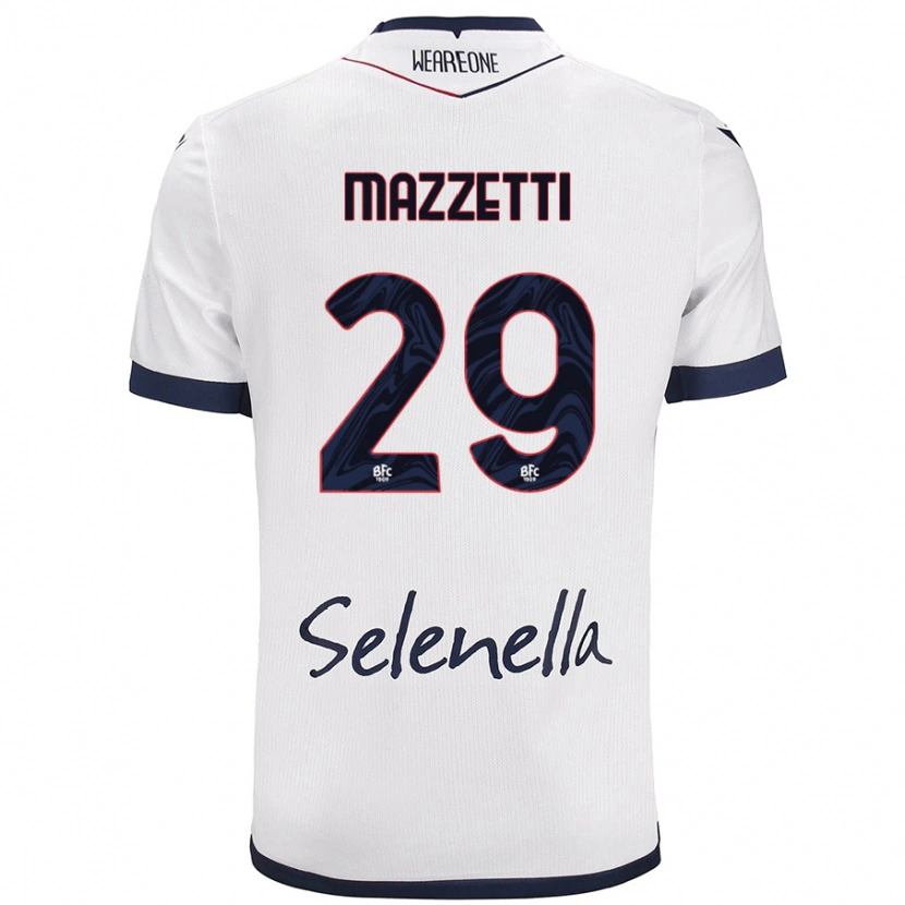 Danxen Kid Gabriele Mazzetti #29 White Royal Blue Away Jersey 2024/25 T-Shirt