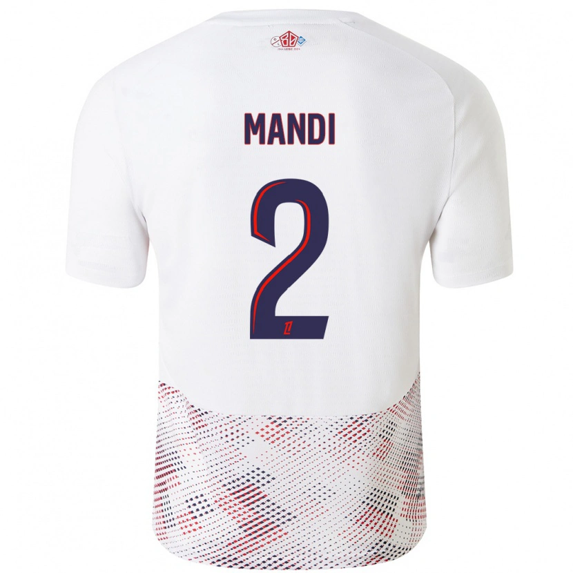 Danxen Kid Aïssa Mandi #2 White Royal Blue Away Jersey 2024/25 T-Shirt