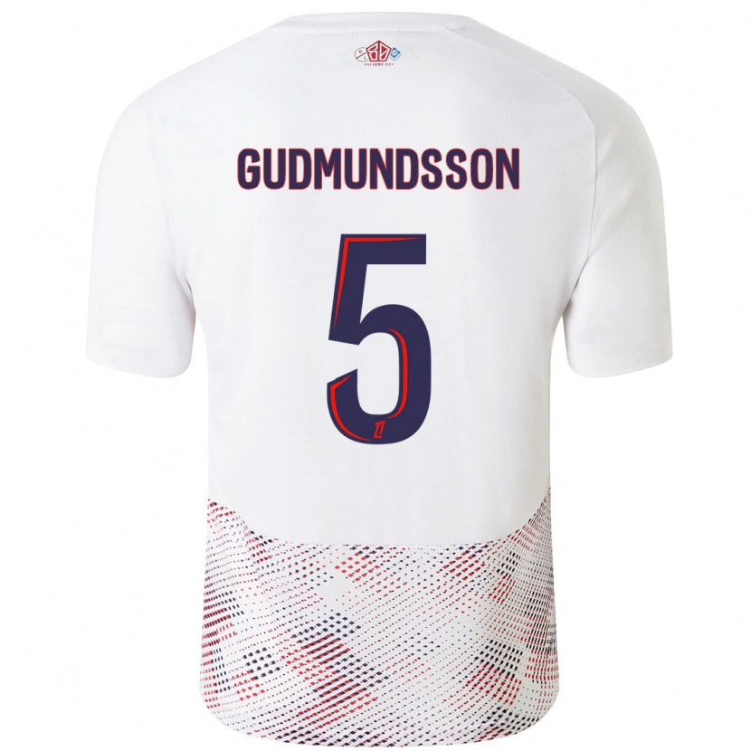 Danxen Kid Gabriel Gudmundsson #5 White Royal Blue Away Jersey 2024/25 T-Shirt