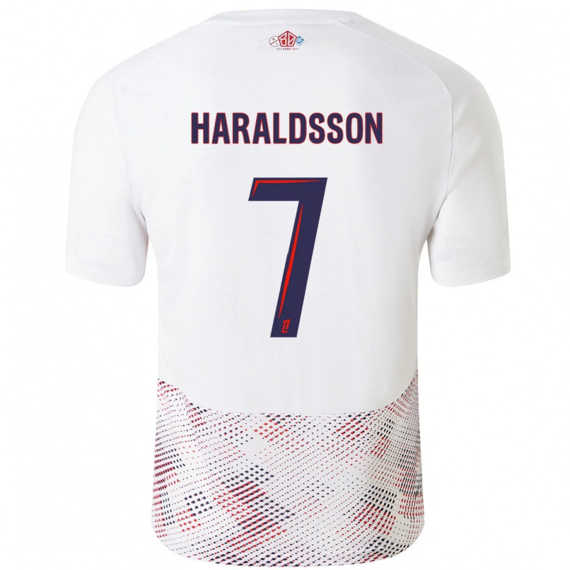 Danxen Kid Hákon Arnar Haraldsson #7 White Royal Blue Away Jersey 2024/25 T-Shirt