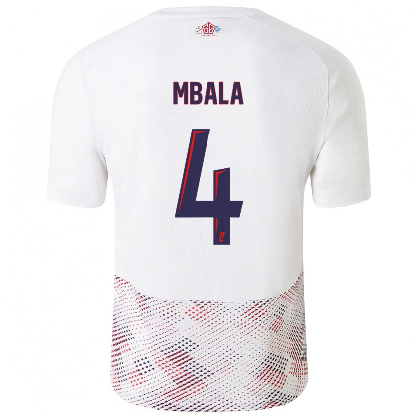 Danxen Kid Olivia Mbala #4 White Royal Blue Away Jersey 2024/25 T-Shirt