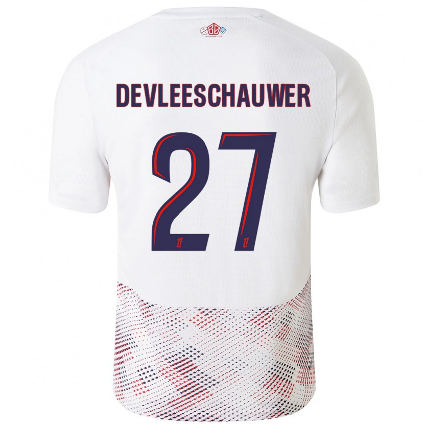 Danxen Kid Gwenaëlle Devleeschauwer #27 White Royal Blue Away Jersey 2024/25 T-Shirt