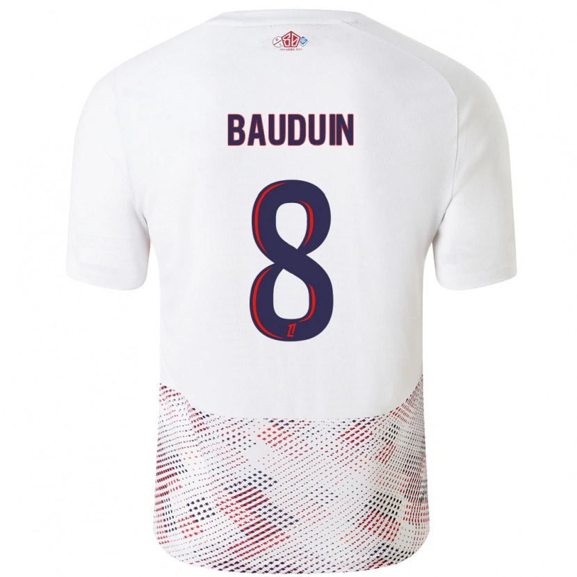 Danxen Kid Justine Bauduin #8 White Royal Blue Away Jersey 2024/25 T-Shirt