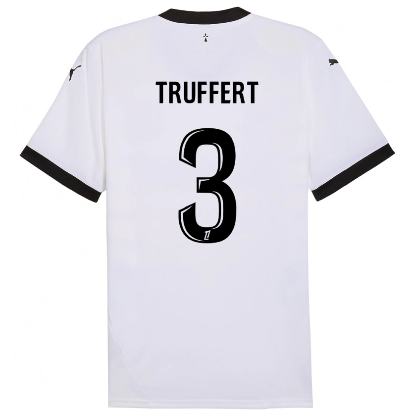 Danxen Kid Adrien Truffert #3 White Black Away Jersey 2024/25 T-Shirt