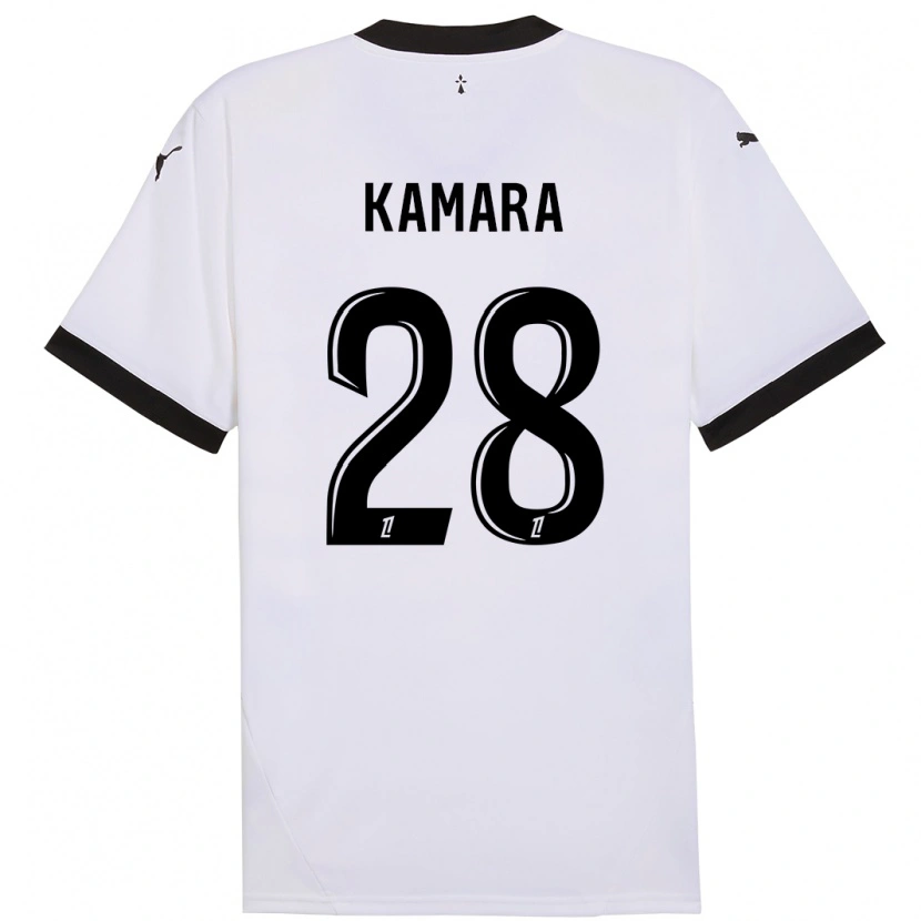 Danxen Kid Glen Kamara #28 White Black Away Jersey 2024/25 T-Shirt