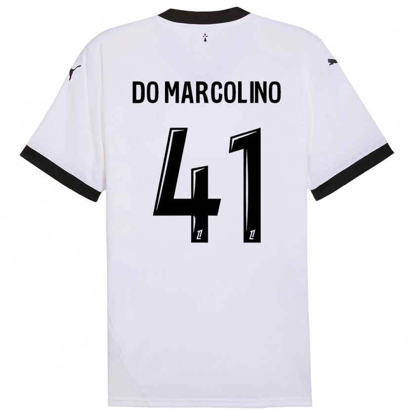 Danxen Kid Alan Do Marcolino #41 White Black Away Jersey 2024/25 T-Shirt