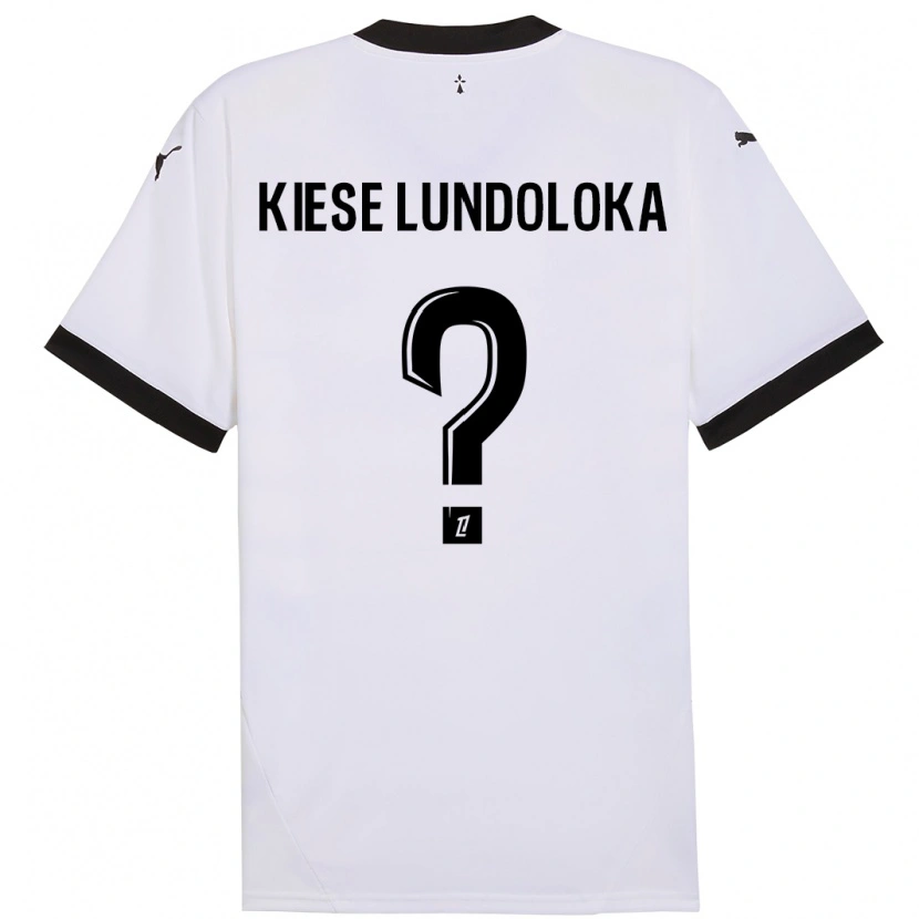 Danxen Kid Jeanslor Kiese Lundoloka #0 White Black Away Jersey 2024/25 T-Shirt