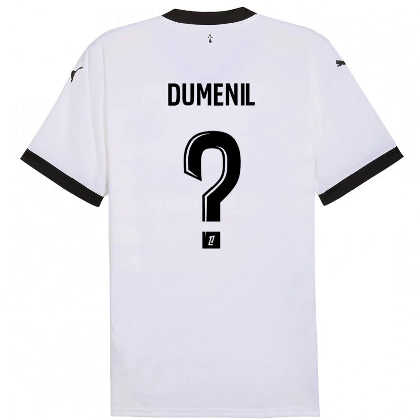 Danxen Kid Kylian Dumenil #0 White Black Away Jersey 2024/25 T-Shirt