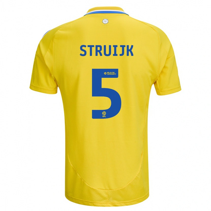 Danxen Kid Pascal Struijk #5 Yellow Blue Away Jersey 2024/25 T-Shirt