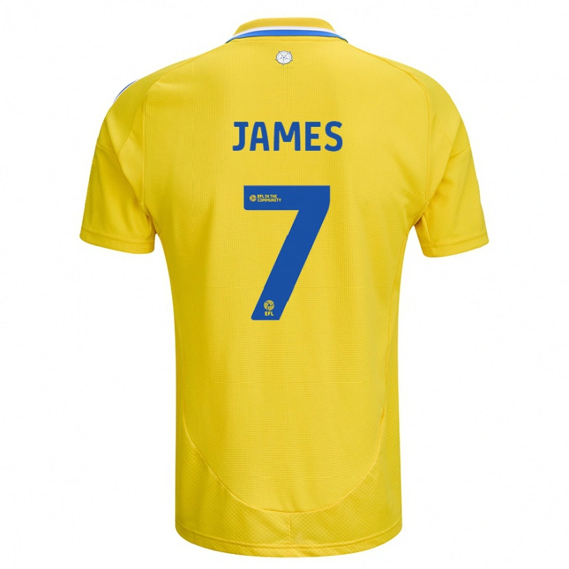 Danxen Kid Daniel James #7 Yellow Blue Away Jersey 2024/25 T-Shirt