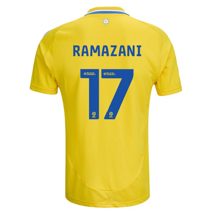 Danxen Kid Largie Ramazani #17 Yellow Blue Away Jersey 2024/25 T-Shirt