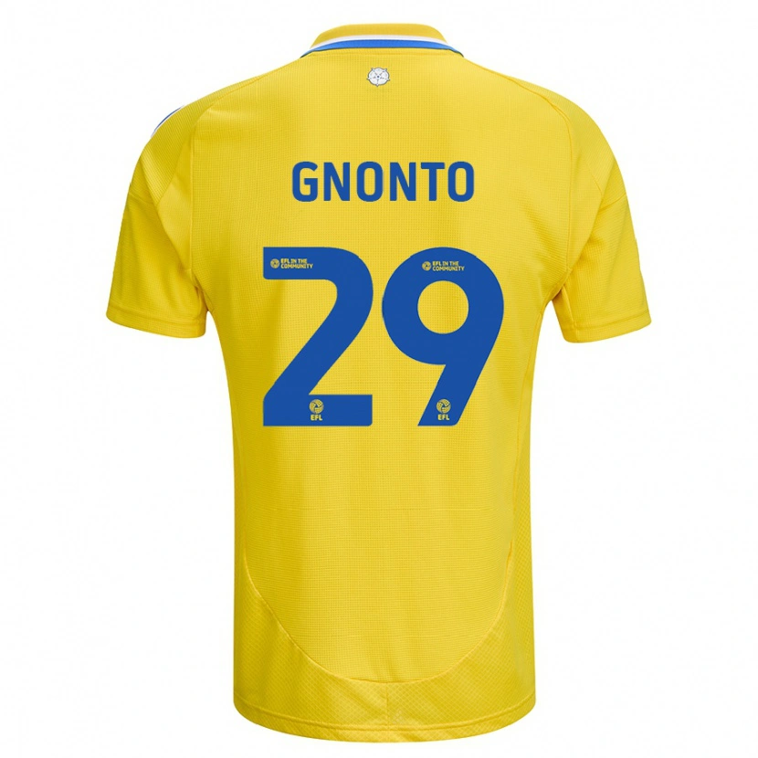 Danxen Kid Wilfried Gnonto #29 Yellow Blue Away Jersey 2024/25 T-Shirt