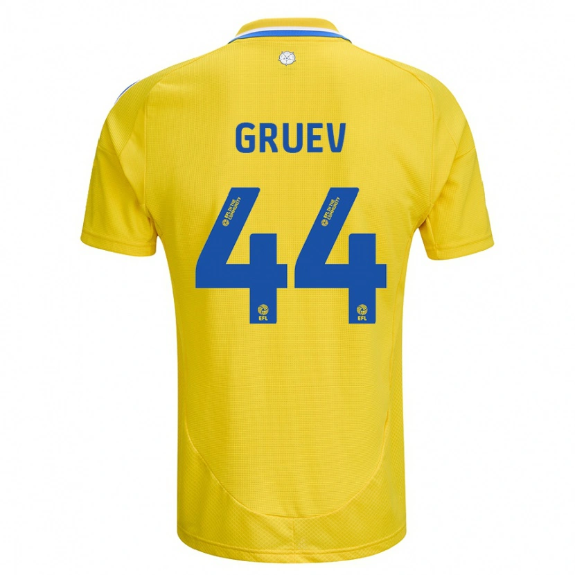 Danxen Kid Ilia Gruev #44 Yellow Blue Away Jersey 2024/25 T-Shirt