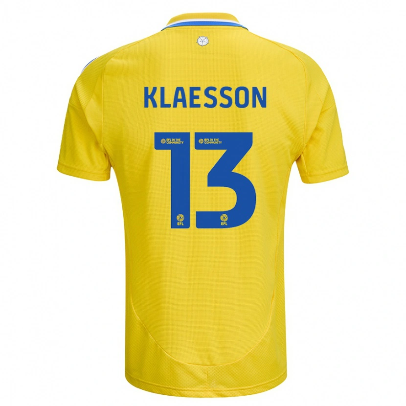 Danxen Kid Kristoffer Klaesson #13 Yellow Blue Away Jersey 2024/25 T-Shirt