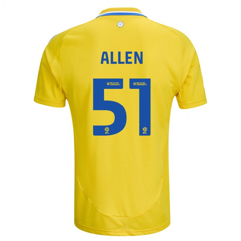 Danxen Kid Charlie Allen #51 Yellow Blue Away Jersey 2024/25 T-Shirt