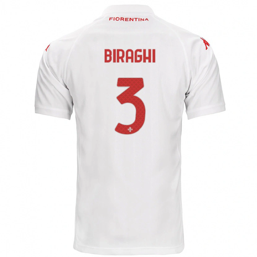 Danxen Kid Cristiano Biraghi #3 White Away Jersey 2024/25 T-Shirt