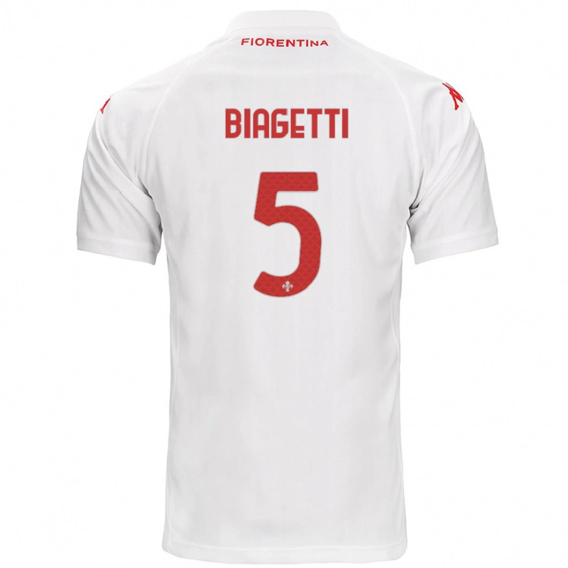 Danxen Kid Christian Biagetti #5 White Away Jersey 2024/25 T-Shirt