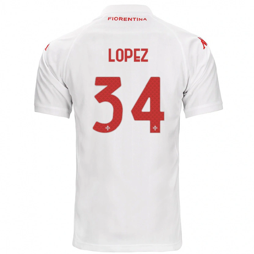 Danxen Kid Lucas López #34 White Away Jersey 2024/25 T-Shirt