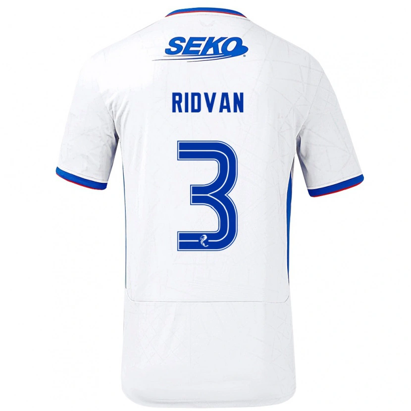 Danxen Kid Rıdvan Yılmaz #3 White Blue Away Jersey 2024/25 T-Shirt