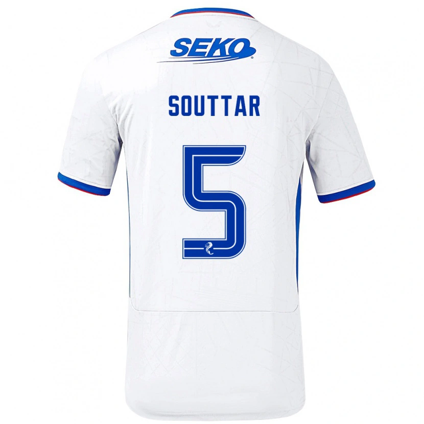 Danxen Kid John Souttar #5 White Blue Away Jersey 2024/25 T-Shirt