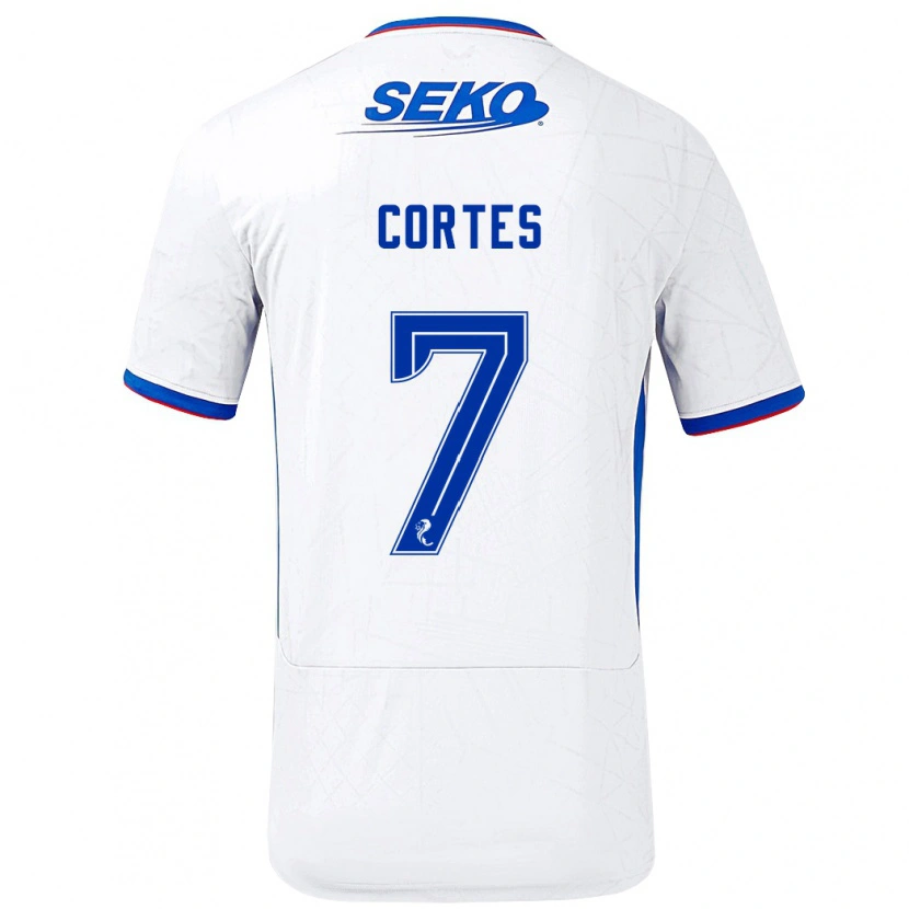 Danxen Kid Óscar Cortés #7 White Blue Away Jersey 2024/25 T-Shirt