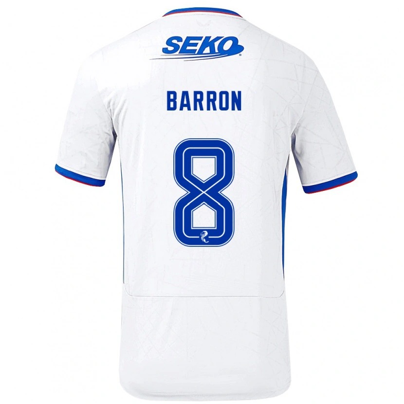 Danxen Kid Connor Barron #8 White Blue Away Jersey 2024/25 T-Shirt