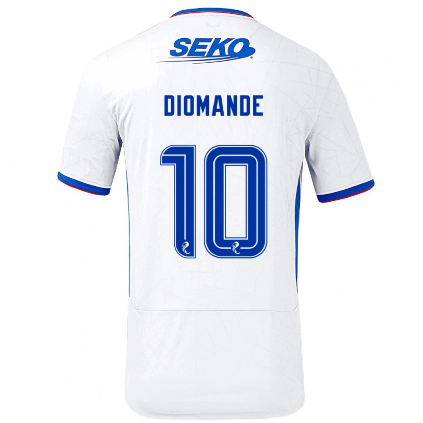 Danxen Kid Mohamed Diomandé #10 White Blue Away Jersey 2024/25 T-Shirt