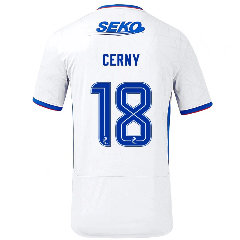 Danxen Kid Vaclav Cerny #18 White Blue Away Jersey 2024/25 T-Shirt