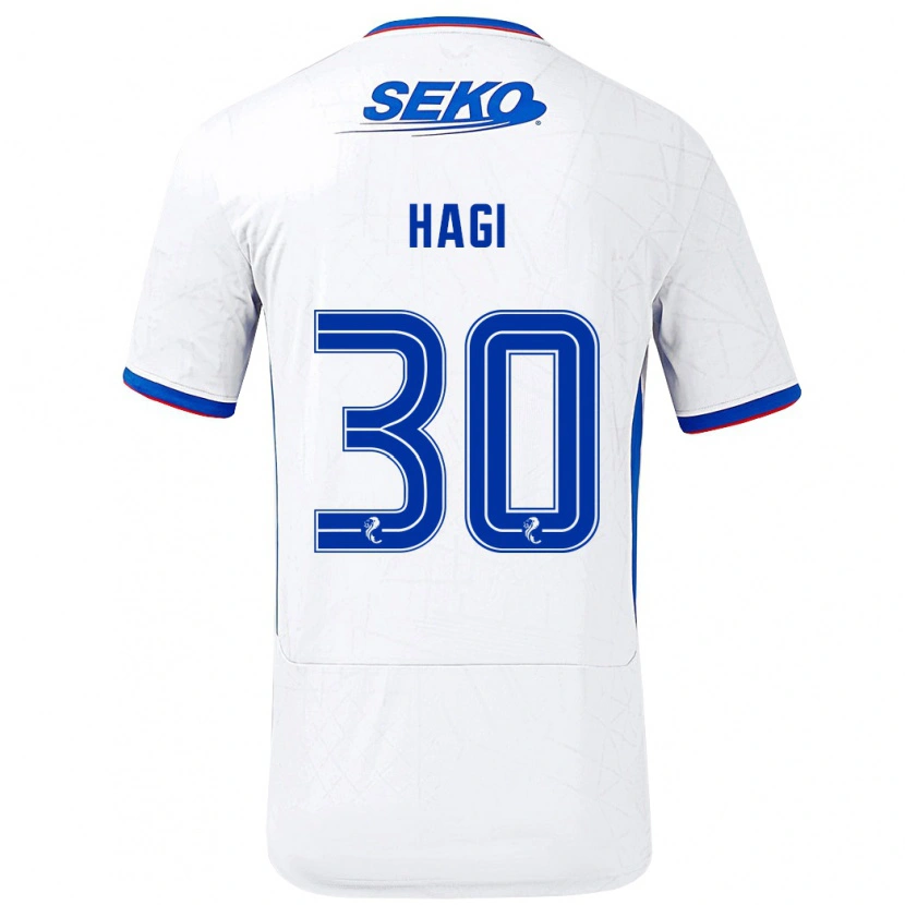 Danxen Kid Ianis Hagi #30 White Blue Away Jersey 2024/25 T-Shirt