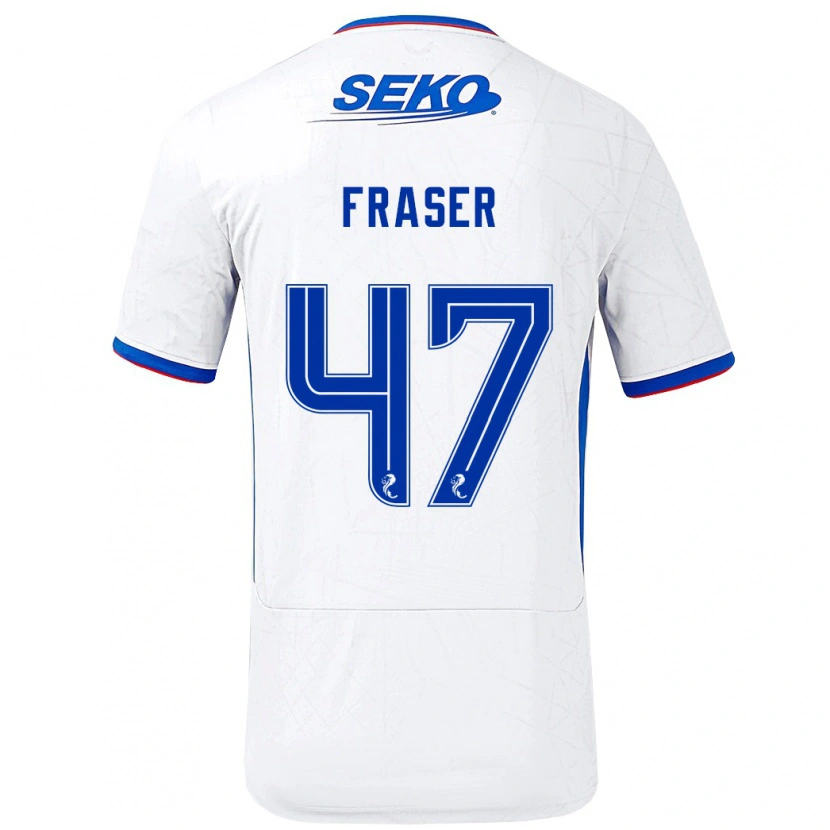 Danxen Kid Robbie Fraser #47 White Blue Away Jersey 2024/25 T-Shirt