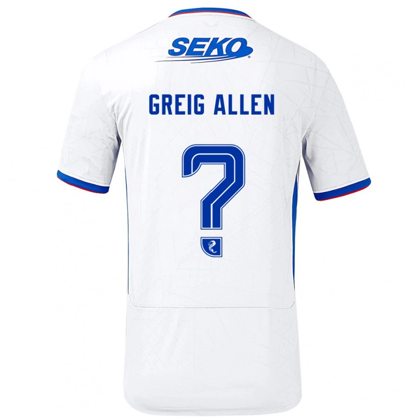 Danxen Kid Greig Allen #0 White Blue Away Jersey 2024/25 T-Shirt