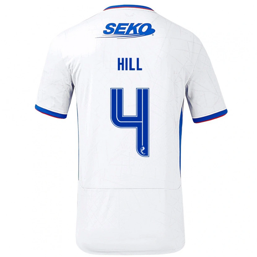 Danxen Kid Kathryn Hill #4 White Blue Away Jersey 2024/25 T-Shirt