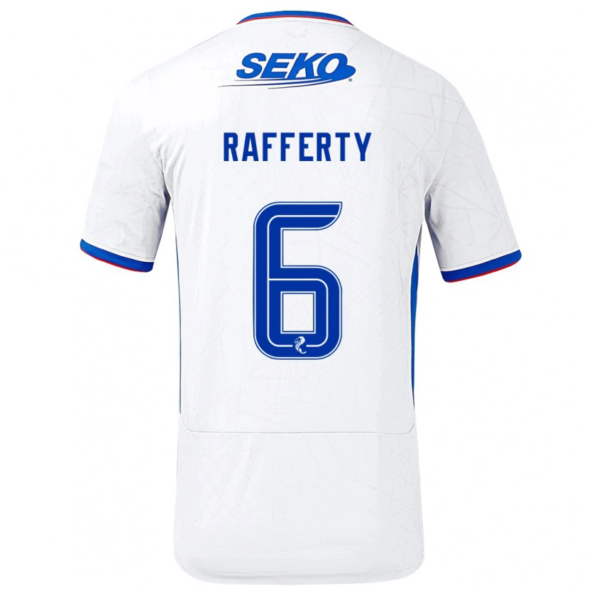 Danxen Kid Laura Rafferty #6 White Blue Away Jersey 2024/25 T-Shirt