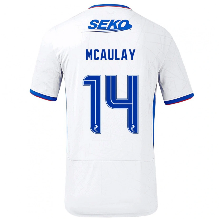 Danxen Kid Mia Mcaulay #14 White Blue Away Jersey 2024/25 T-Shirt