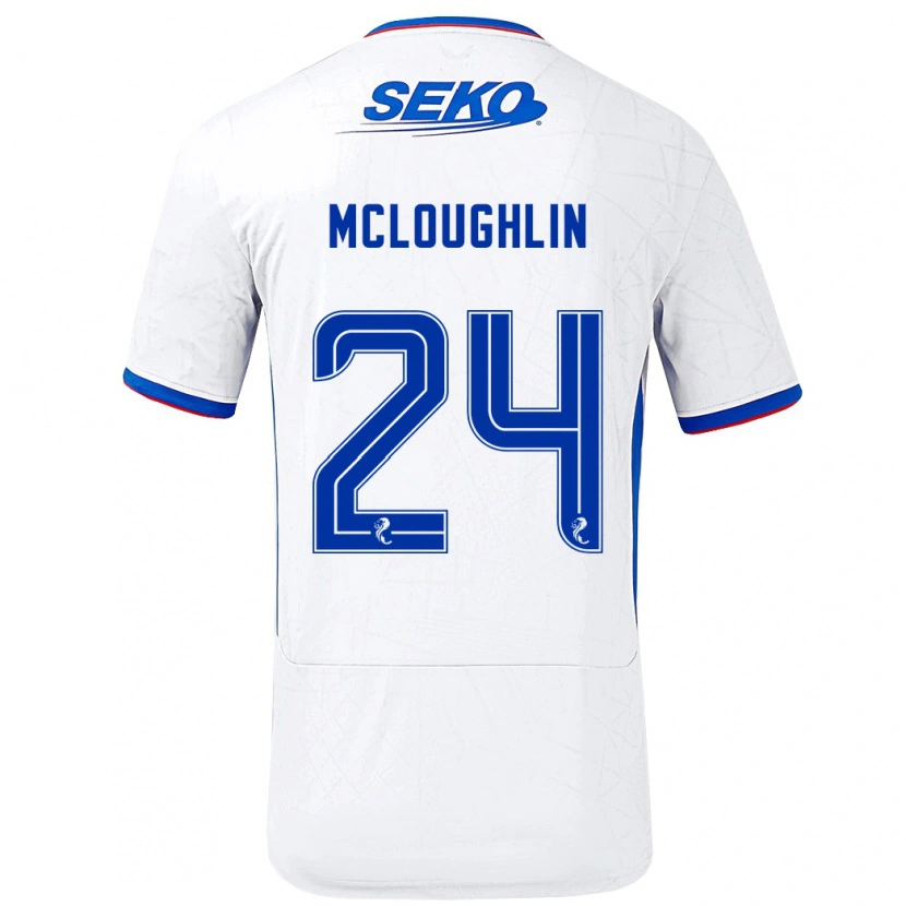 Danxen Kid Olivia Mcloughlin #24 White Blue Away Jersey 2024/25 T-Shirt