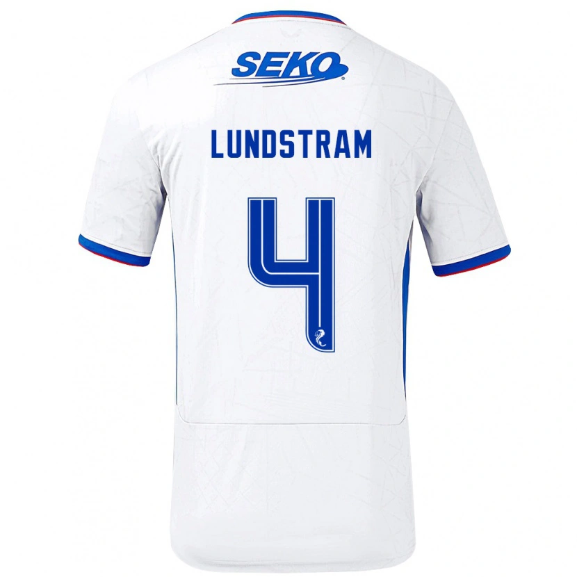 Danxen Kid John Lundstram #4 White Blue Away Jersey 2024/25 T-Shirt