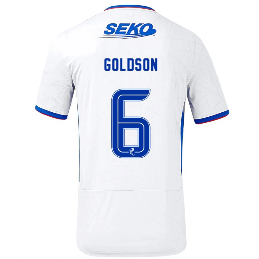 Danxen Kid Connor Goldson #6 White Blue Away Jersey 2024/25 T-Shirt