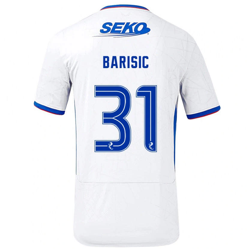 Danxen Kid Borna Barisic #31 White Blue Away Jersey 2024/25 T-Shirt