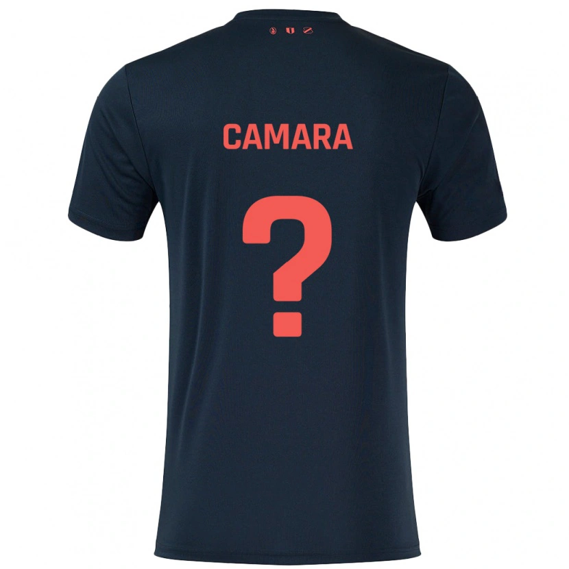 Danxen Kid Lamine Camara #0 Black Red Away Jersey 2024/25 T-Shirt