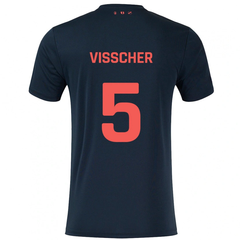 Danxen Kid Amber Visscher #5 Black Red Away Jersey 2024/25 T-Shirt