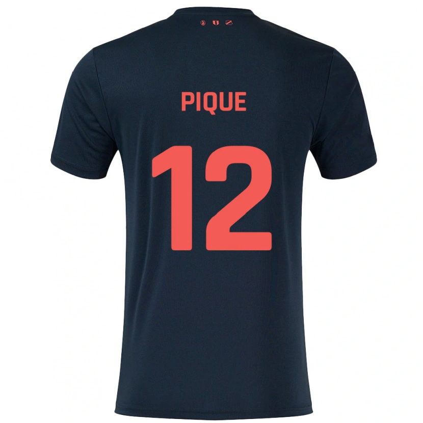 Danxen Kid Naomi Piqué #12 Black Red Away Jersey 2024/25 T-Shirt