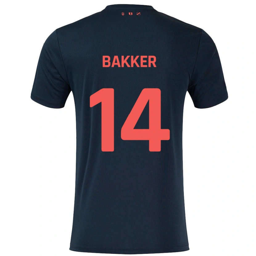 Danxen Kid Eshly Bakker #14 Black Red Away Jersey 2024/25 T-Shirt