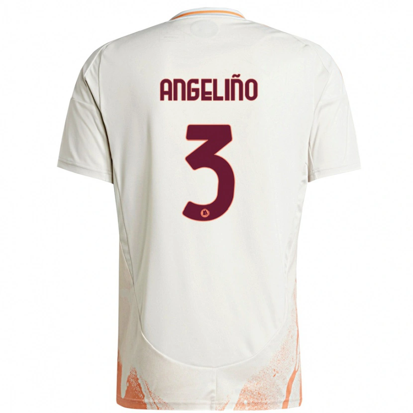 Danxen Kid Angeliño #3 Cream White Orange Away Jersey 2024/25 T-Shirt