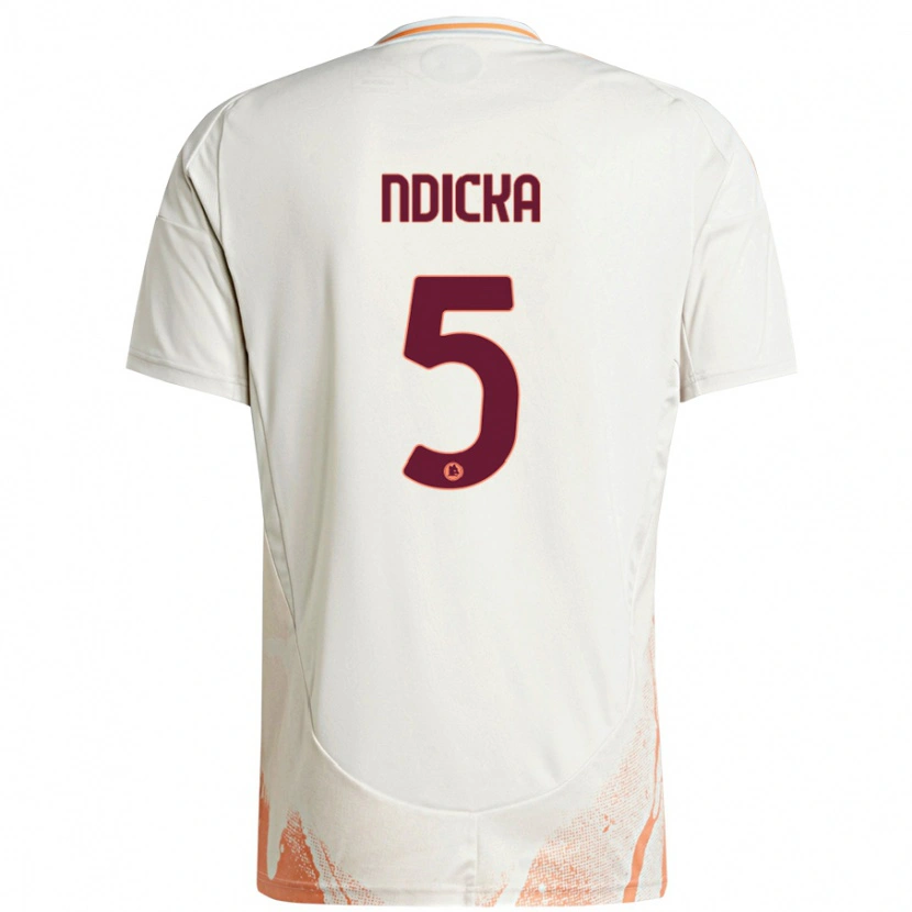 Danxen Kid Evan Ndicka #5 Cream White Orange Away Jersey 2024/25 T-Shirt