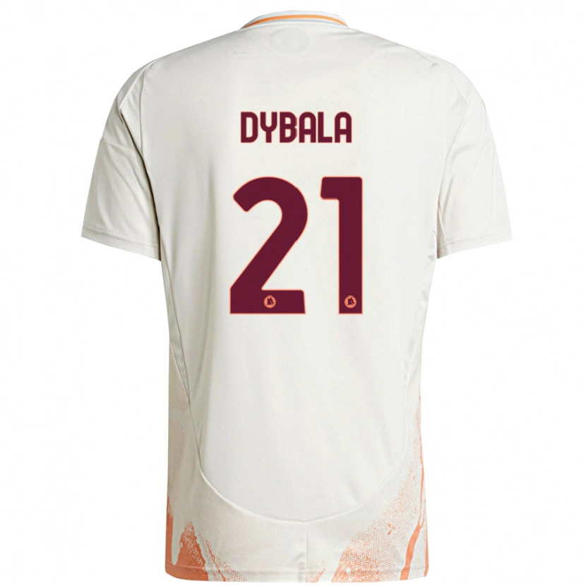 Danxen Kid Paulo Dybala #21 Cream White Orange Away Jersey 2024/25 T-Shirt