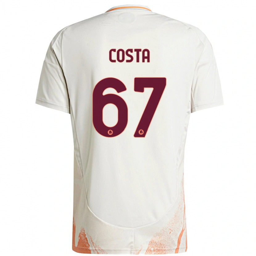 Danxen Kid João Costa #67 Cream White Orange Away Jersey 2024/25 T-Shirt