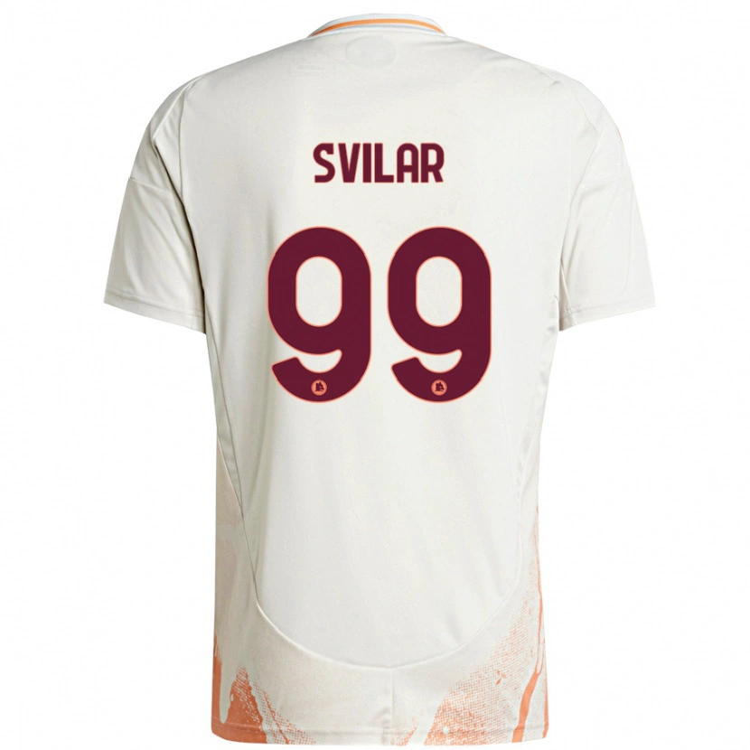 Danxen Kid Mile Svilar #99 Cream White Orange Away Jersey 2024/25 T-Shirt