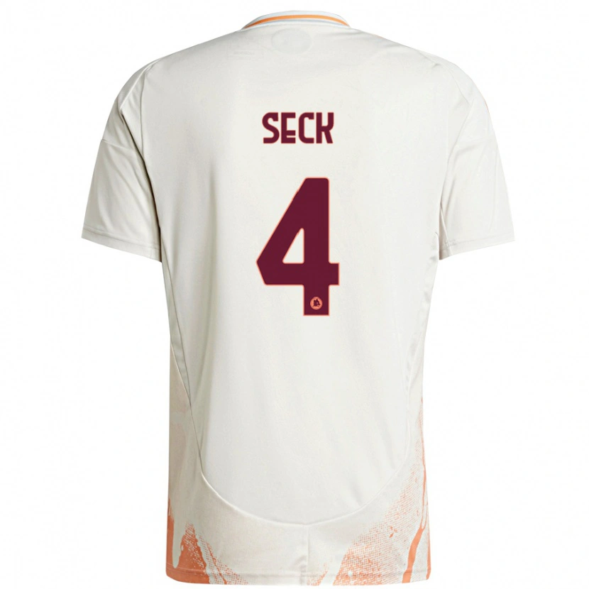 Danxen Kid Mohamed Seck #4 Cream White Orange Away Jersey 2024/25 T-Shirt