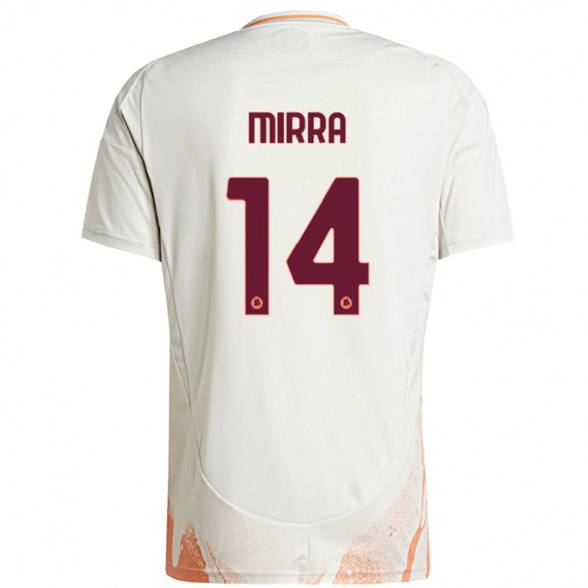 Danxen Kid Jacopo Mirra #14 Cream White Orange Away Jersey 2024/25 T-Shirt