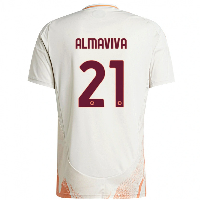 Danxen Kid Mattia Almaviva #21 Cream White Orange Away Jersey 2024/25 T-Shirt